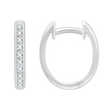 Channel Set Diamond Oval Hoops