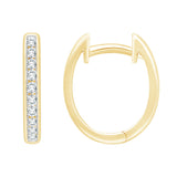 Channel Set Diamond Oval Hoops