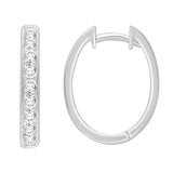 Channel Set Diamond Oval Hoops