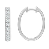 Channel Set Diamond Oval Hoops
