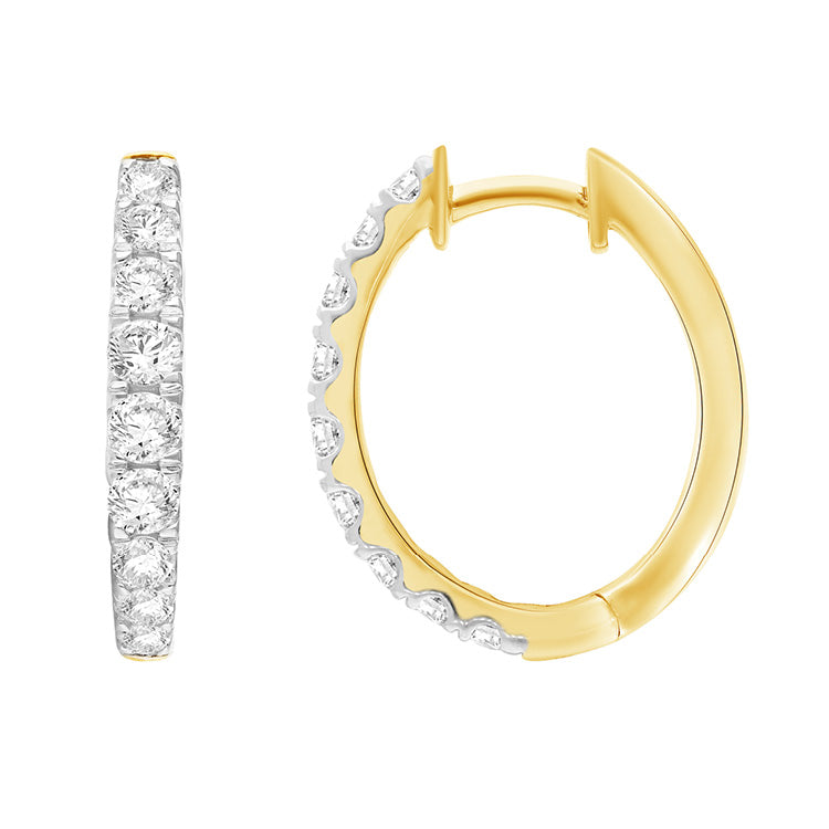 1.00ct Lab Grown Diamond Earrings in 9K Yellow Gold