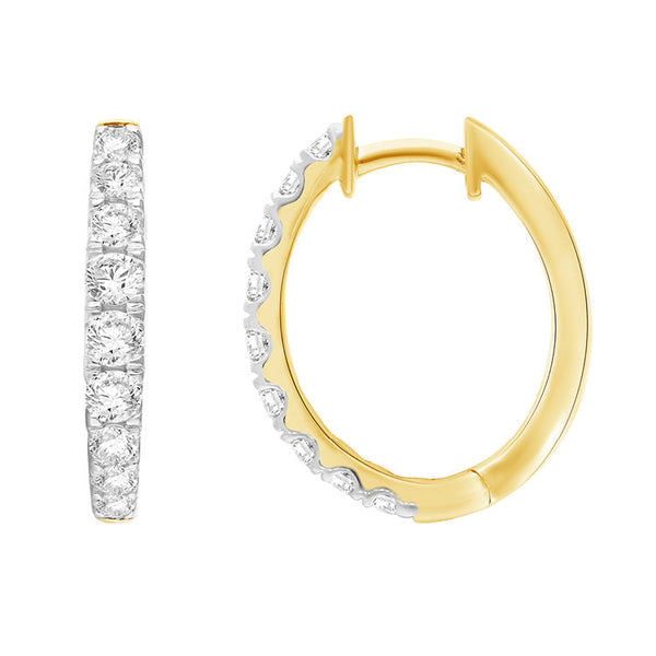 1.00ct Lab Grown Diamond Earrings in 9K Yellow Gold