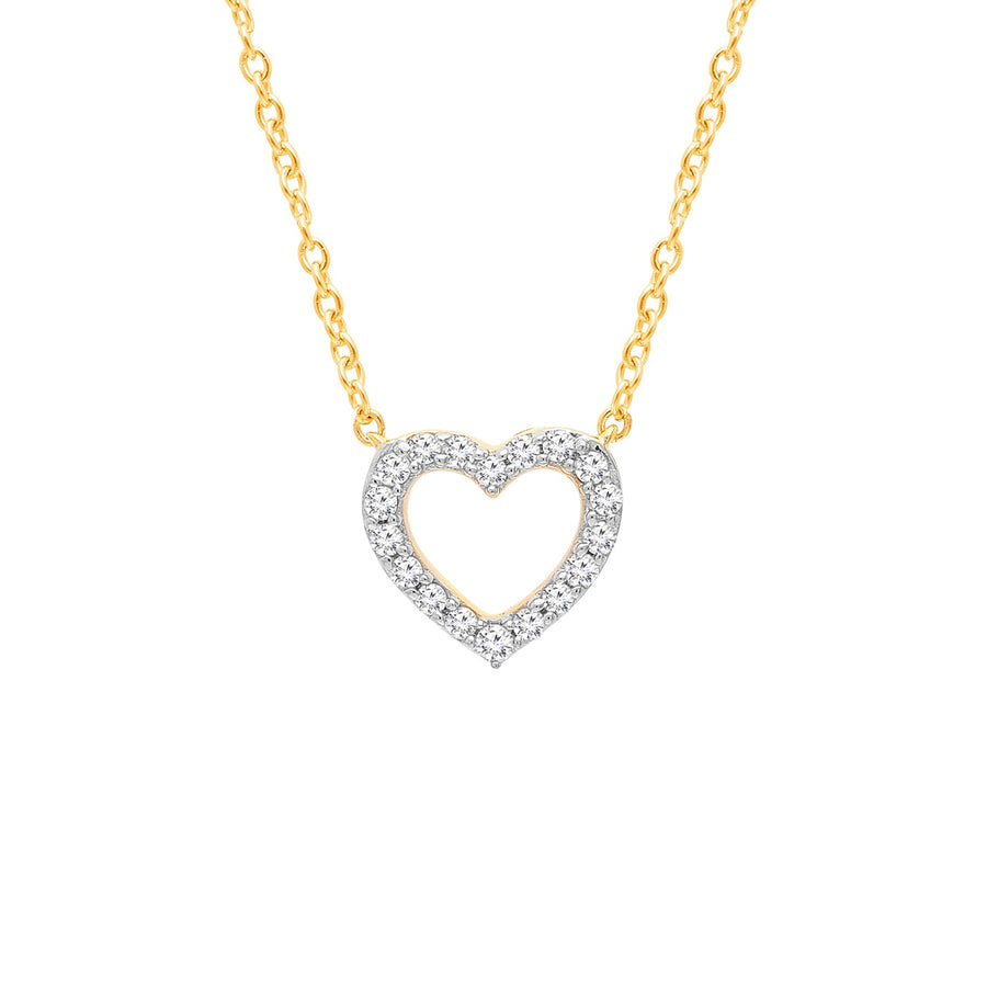 0.1ct Lab Grown Diamond Necklace in 9K Yellow Gold