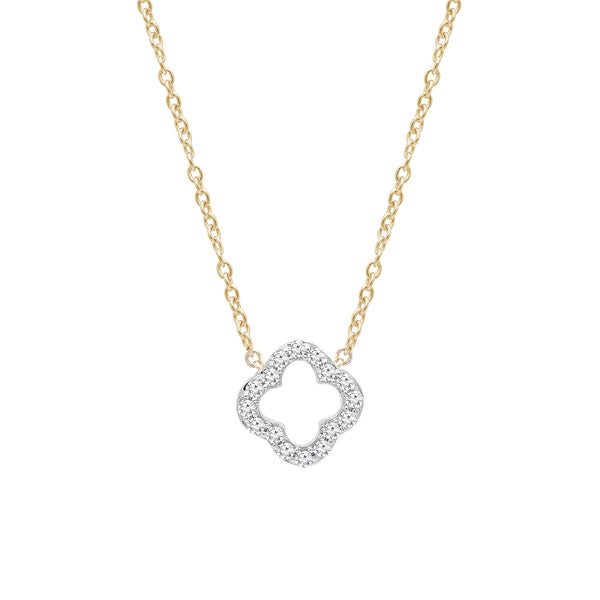 0.09ct Lab Grown Diamond Necklace in 9K Yellow Gold