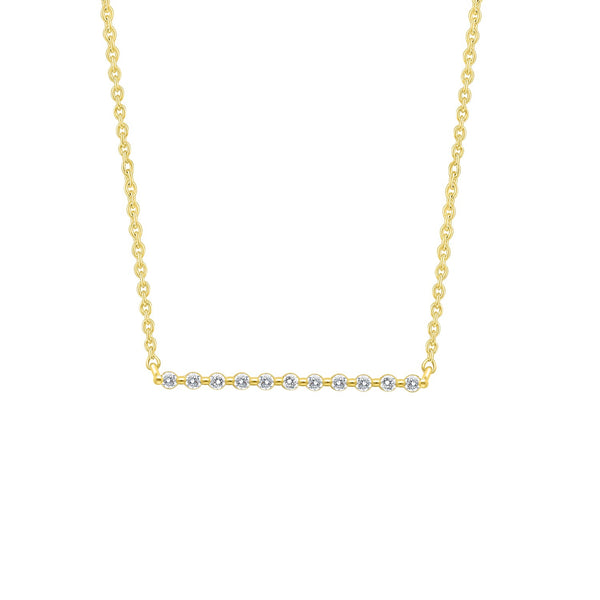 0.09ct Lab Grown Diamond Necklace in 9K Yellow Gold