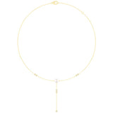 0.15ct Lab Grown Diamond Freshwater Pearl Necklace in 9K Yellow Gold