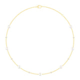 0.21ct Lab Grown Diamond Freshwater Pearl Necklace in 9K Yellow Gold