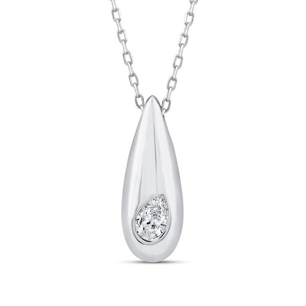 0.12ct Lab Grown Diamond Necklace in 9K White Gold