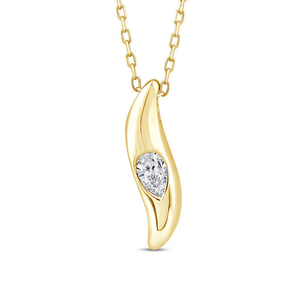 0.12ct Lab Grown Diamond Necklace in 9K Yellow Gold