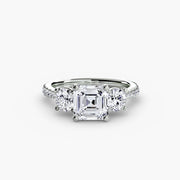 Three-Stone with Pavé Band