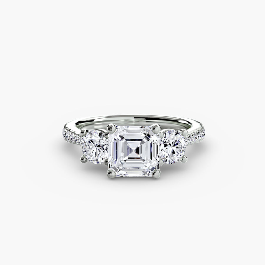Three-Stone with Pavé Band