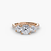 Three-Stone with Pavé Band