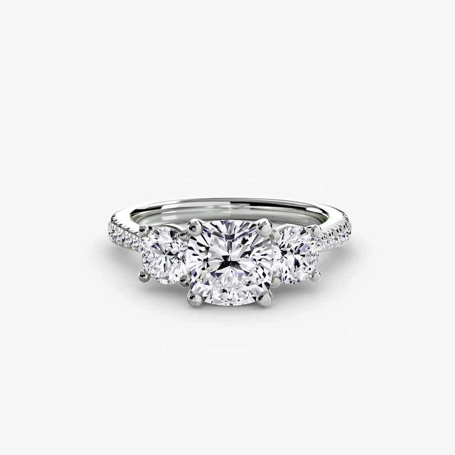 Three-Stone with Pavé Band
