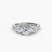 Three-Stone with Pavé Band