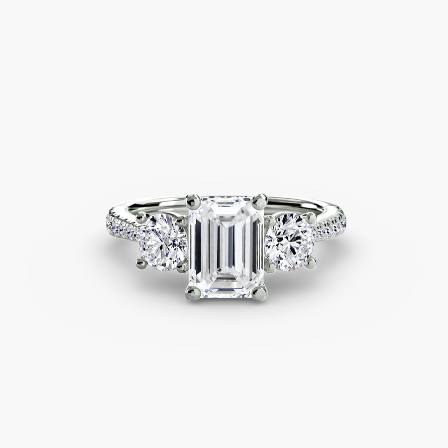 Three-Stone with Pavé Band