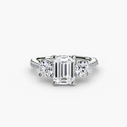 Three-Stone with Pavé Band