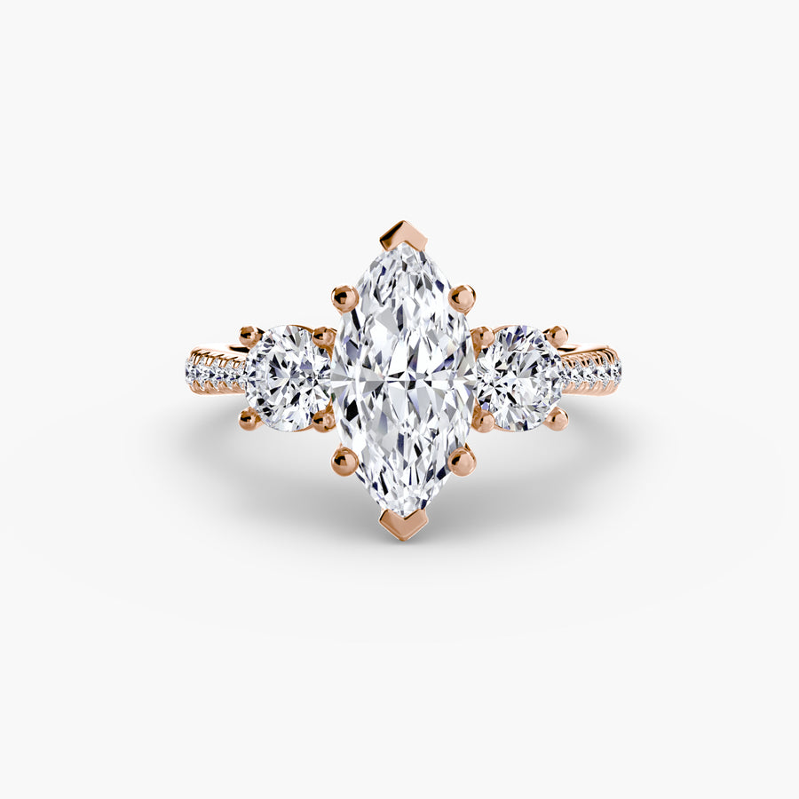 Three-Stone with Pavé Band