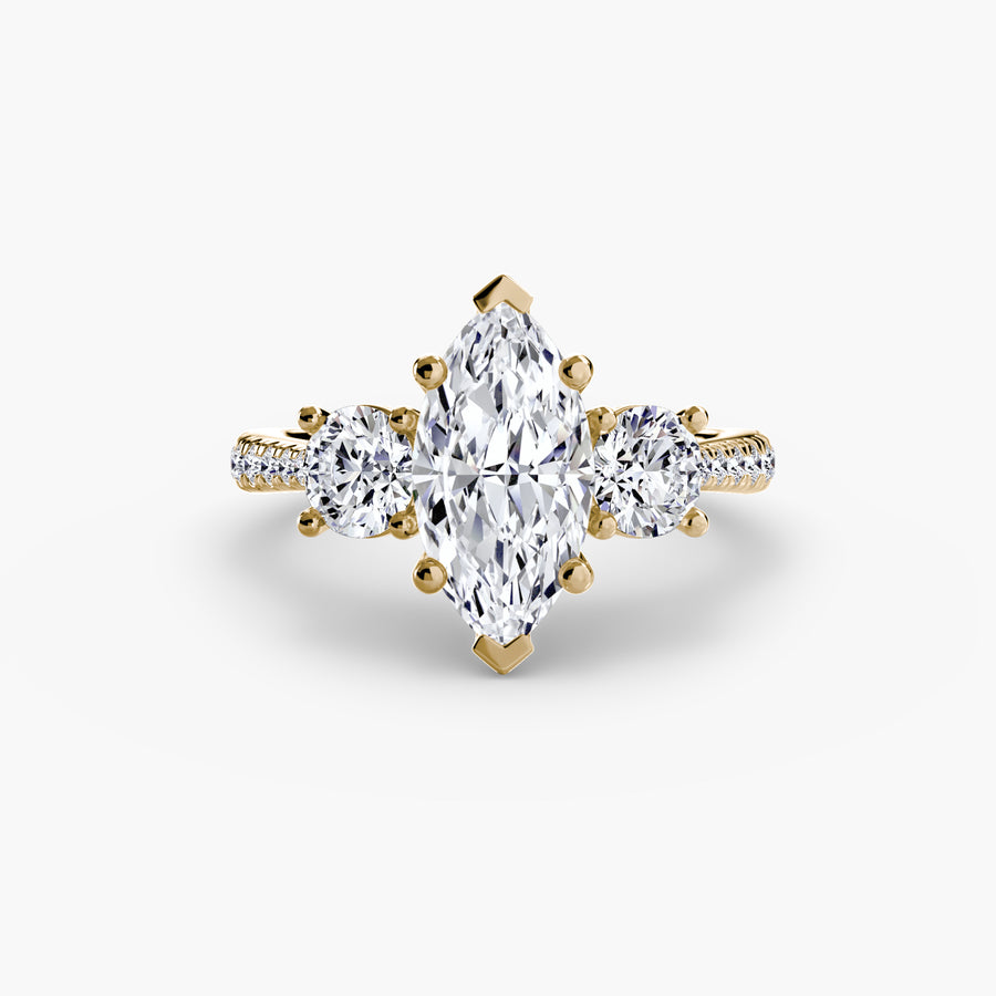 Three-Stone with Pavé Band