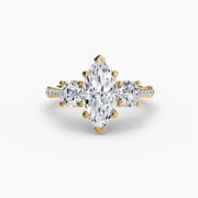 Three-Stone with Pavé Band