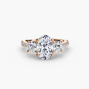 Three-Stone with Pavé Band