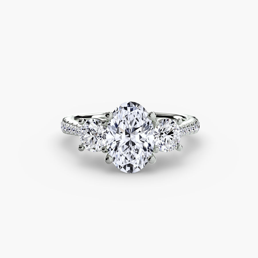 Three-Stone with Pavé Band