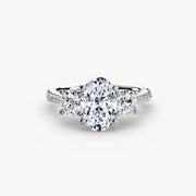 Three-Stone with Pavé Band