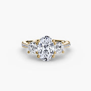 Three-Stone with Pavé Band