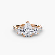 Three-Stone with Pavé Band