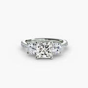 Three-Stone with Pavé Band