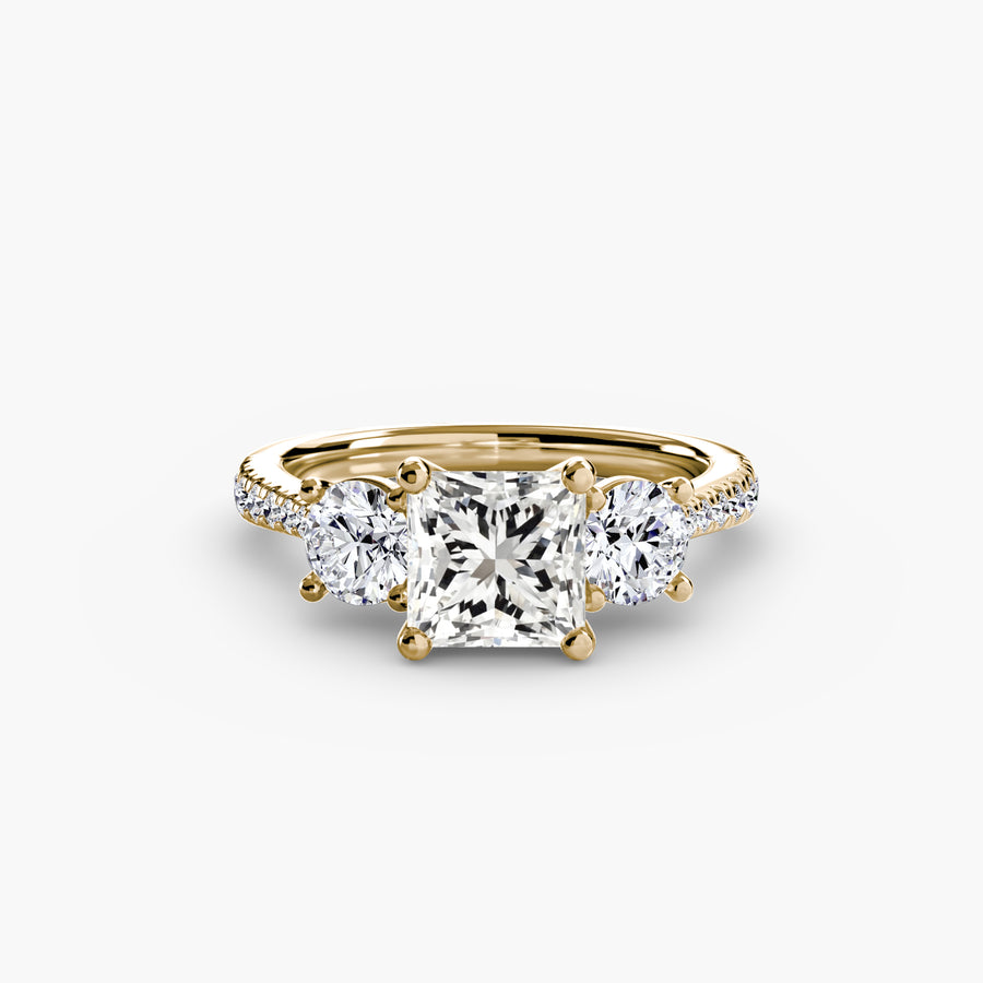 Three-Stone with Pavé Band