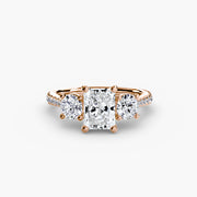 Three-Stone with Pavé Band