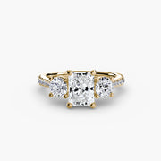 Three-Stone with Pavé Band