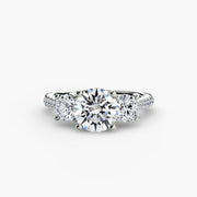Three-Stone with Pavé Band