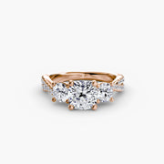 Three-Stone with Pavé Band 2