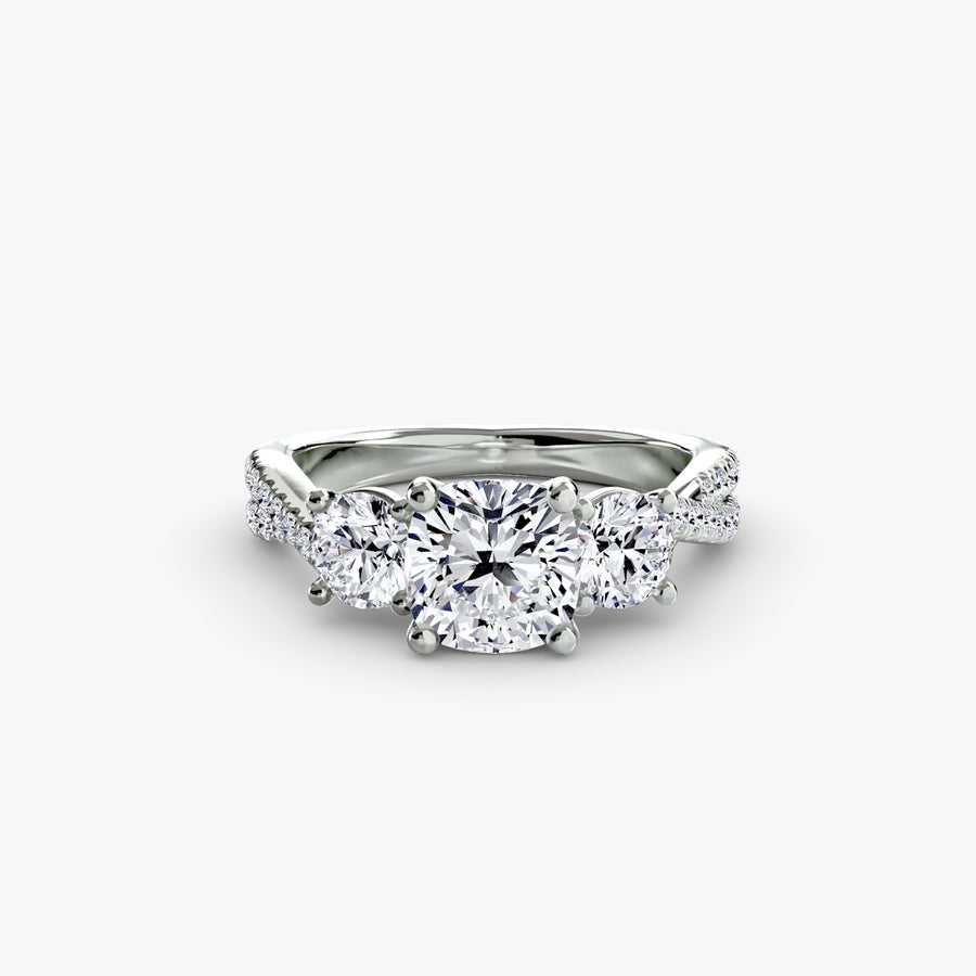 Three-Stone with Pavé Band 2