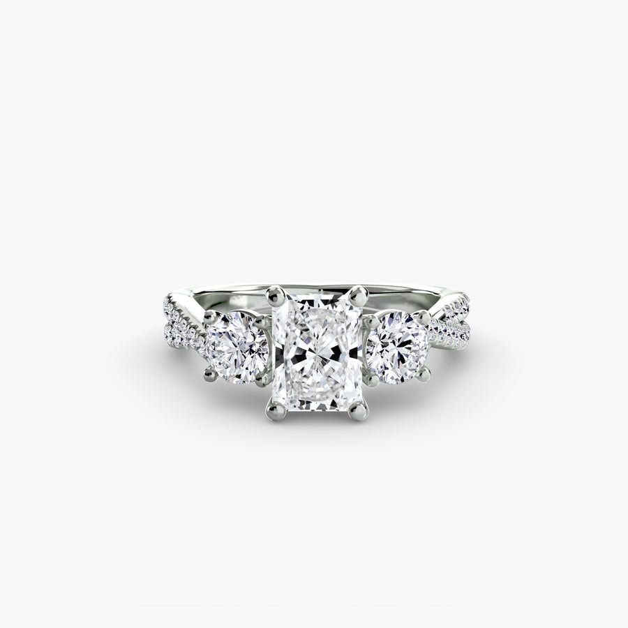 Three-Stone with Pavé Band 2