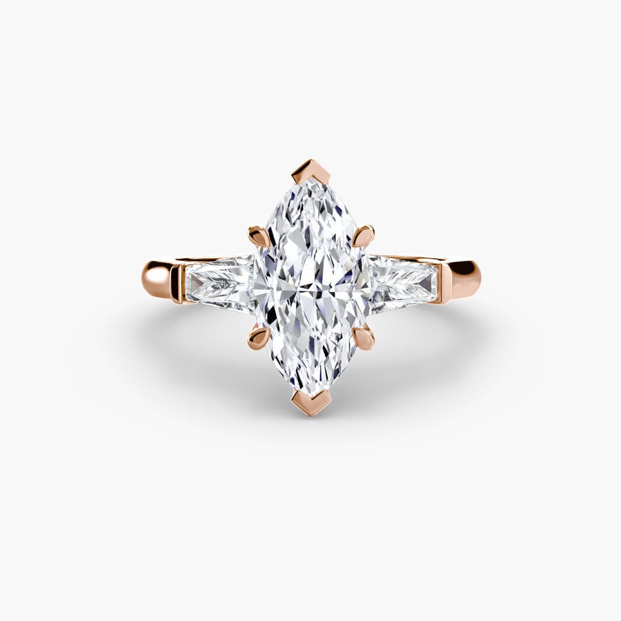 Three-Stone Ring (Baguette Side Stones)