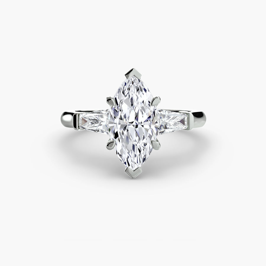Three-Stone Ring (Baguette Side Stones)