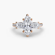 Three-Stone Ring with Pavé Band 4