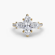 Three-Stone Ring with Pavé Band 4