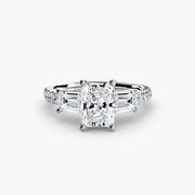 Three-Stone Ring with Pavé Band 4