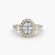 Three-Stone Ring with Halo 2