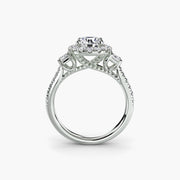 Three-Stone Ring with Halo 2