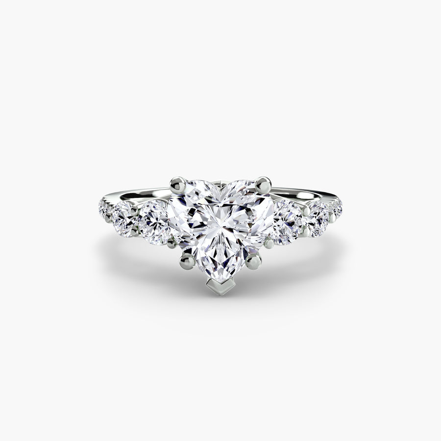 Five Stone Ring with Pavé Band