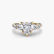 Five Stone Ring with Pavé Band