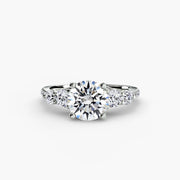Five Stone Ring with Pavé Band