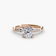 Solitaire with Shoulder Accents