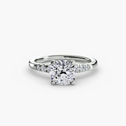 Solitaire with Shoulder Accents