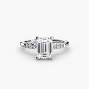 Solitaire with Shoulder Accents
