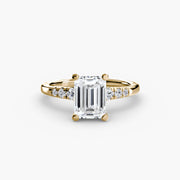 Solitaire with Shoulder Accents